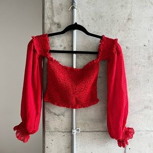 Crop ruffle top